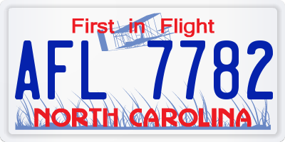 NC license plate AFL7782