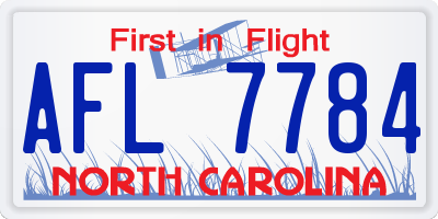 NC license plate AFL7784