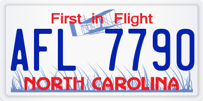 NC license plate AFL7790