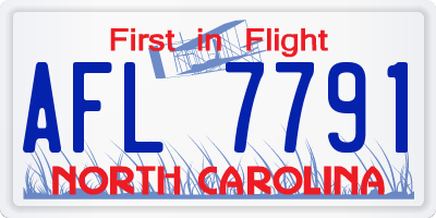 NC license plate AFL7791