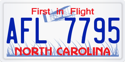 NC license plate AFL7795
