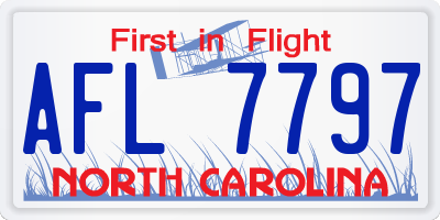 NC license plate AFL7797