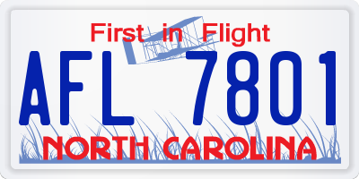 NC license plate AFL7801