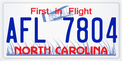 NC license plate AFL7804