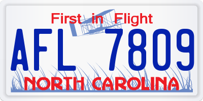 NC license plate AFL7809