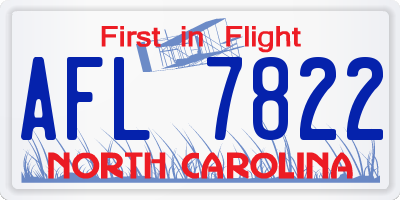 NC license plate AFL7822