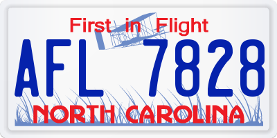 NC license plate AFL7828