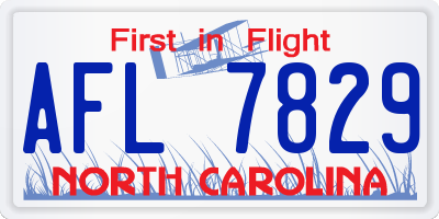 NC license plate AFL7829