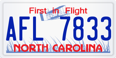 NC license plate AFL7833