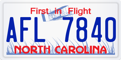 NC license plate AFL7840