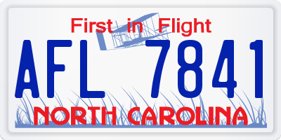 NC license plate AFL7841