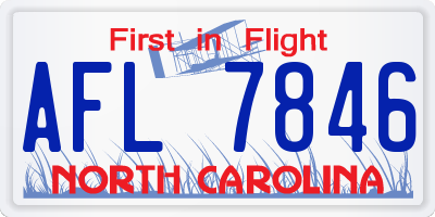 NC license plate AFL7846