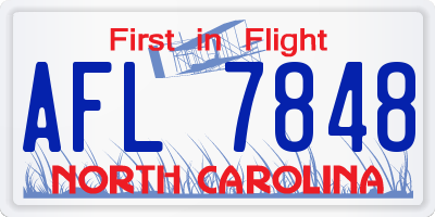 NC license plate AFL7848