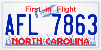 NC license plate AFL7863