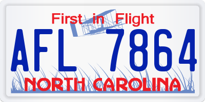 NC license plate AFL7864