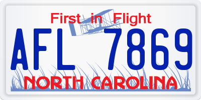NC license plate AFL7869