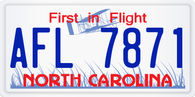 NC license plate AFL7871