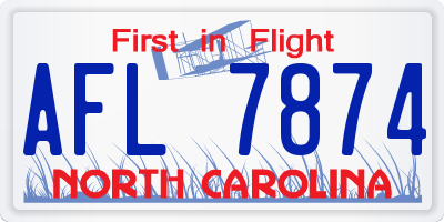 NC license plate AFL7874