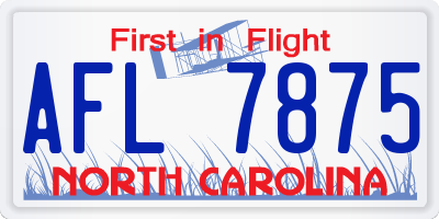 NC license plate AFL7875
