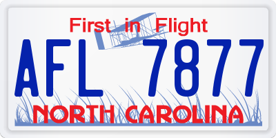 NC license plate AFL7877