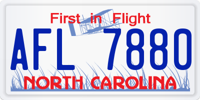 NC license plate AFL7880