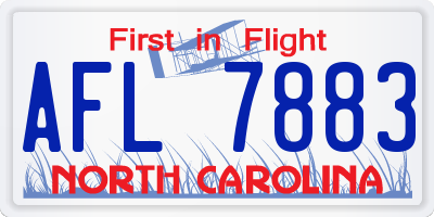 NC license plate AFL7883