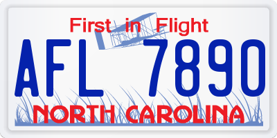 NC license plate AFL7890