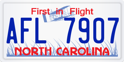 NC license plate AFL7907