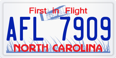 NC license plate AFL7909