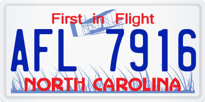 NC license plate AFL7916