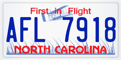 NC license plate AFL7918