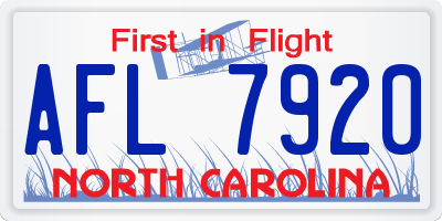 NC license plate AFL7920