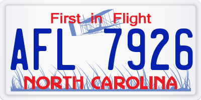 NC license plate AFL7926