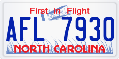 NC license plate AFL7930