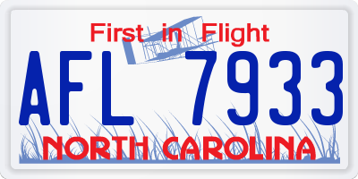 NC license plate AFL7933