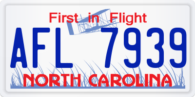 NC license plate AFL7939