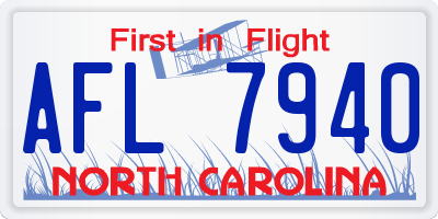 NC license plate AFL7940