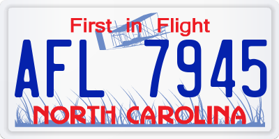 NC license plate AFL7945