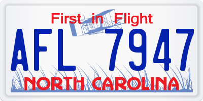 NC license plate AFL7947