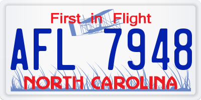 NC license plate AFL7948