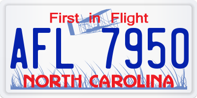 NC license plate AFL7950
