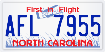 NC license plate AFL7955