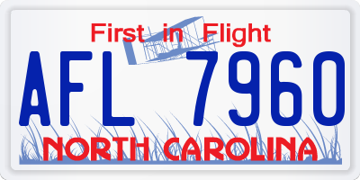 NC license plate AFL7960