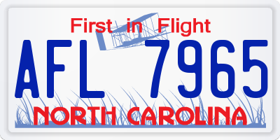 NC license plate AFL7965