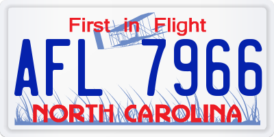 NC license plate AFL7966