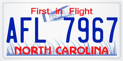 NC license plate AFL7967