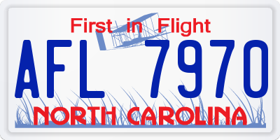 NC license plate AFL7970