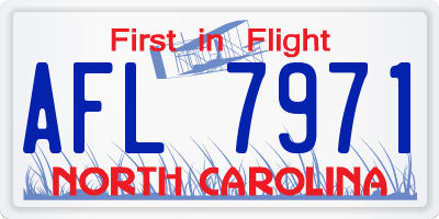 NC license plate AFL7971