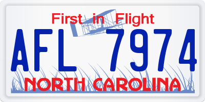 NC license plate AFL7974