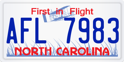 NC license plate AFL7983